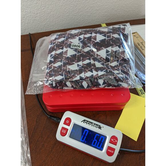 41 Hawthorn Geometric Blouse M Red VNeck Roll Tab Long Sleeves Office Top Career - Picture 8 of 9